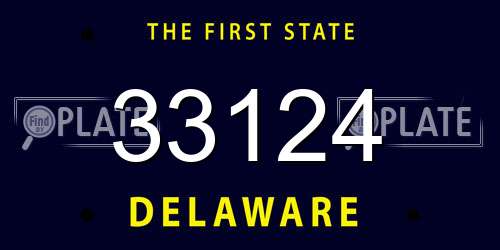 33124 Delaware License Plate