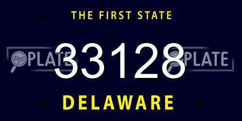 33128 Delaware License Plate