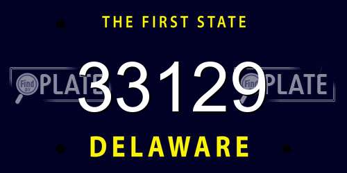 33129 Delaware License Plate