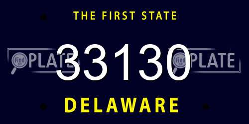 33130 Delaware License Plate
