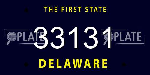 33131 Delaware License Plate