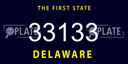 33133 Delaware License Plate