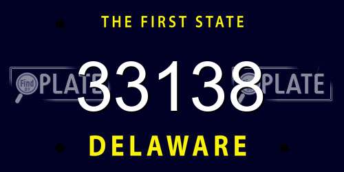 33138 Delaware License Plate