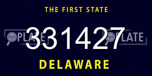 331427 Delaware License Plate