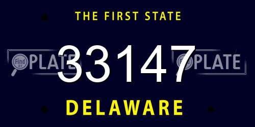 33147 Delaware License Plate