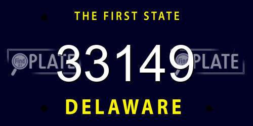 33149 Delaware License Plate