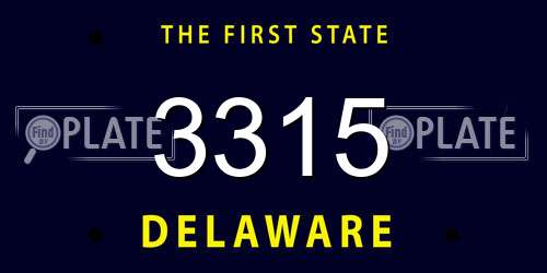 3315 Delaware License Plate