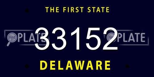 33152 Delaware License Plate