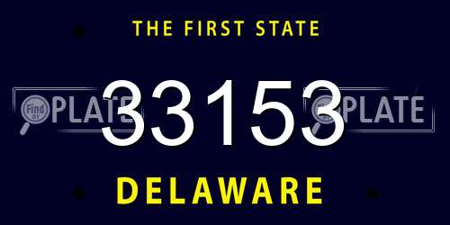 33153 Delaware License Plate