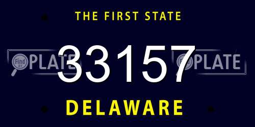 33157 Delaware License Plate