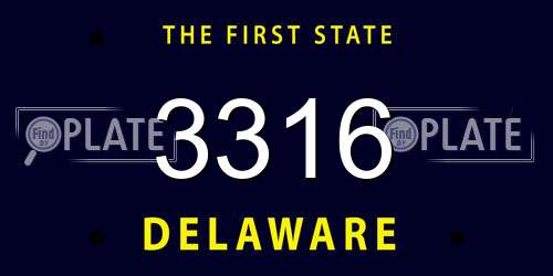 3316 Delaware License Plate
