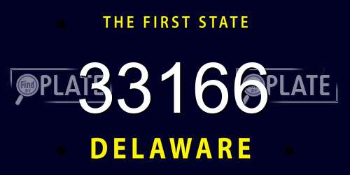 33166 Delaware License Plate