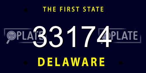 33174 Delaware License Plate