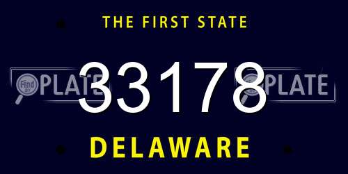 33178 Delaware License Plate