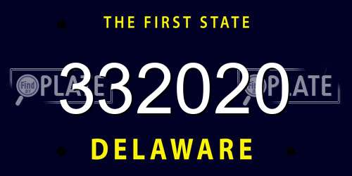 332020 Delaware License Plate