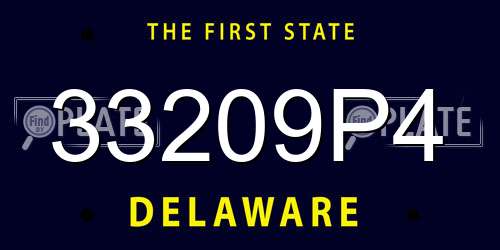 33209P4 Delaware License Plate
