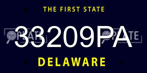 33209PA Delaware License Plate