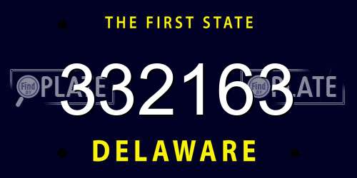 332163 Delaware License Plate
