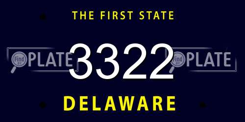 3322 Delaware License Plate