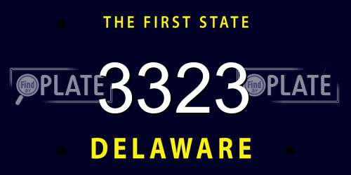 3323 Delaware License Plate