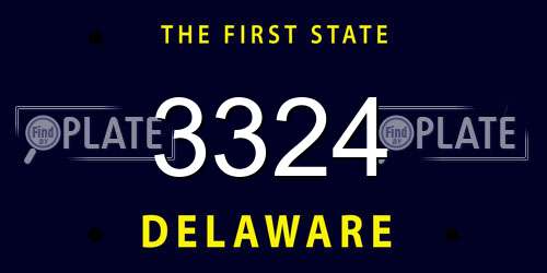 3324 Delaware License Plate