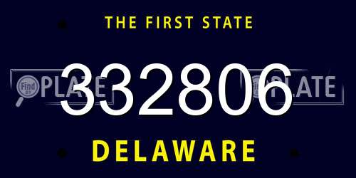 332806 Delaware License Plate