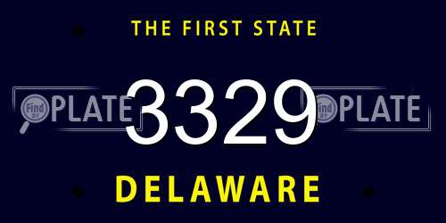 3329 Delaware License Plate