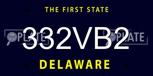 332VB2 Delaware License Plate