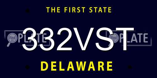 332VST Delaware License Plate