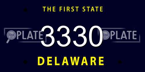 3330 Delaware License Plate