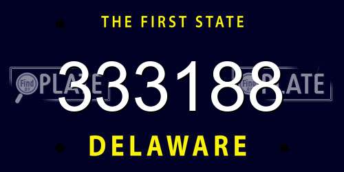 333188 Delaware License Plate