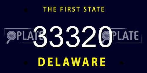 33320 Delaware License Plate