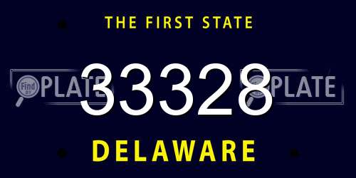 33328 Delaware License Plate