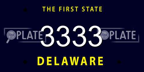 3333 Delaware License Plate