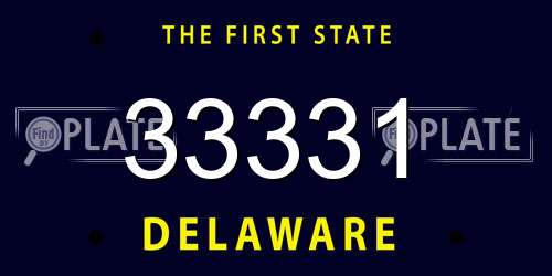 33331 Delaware License Plate