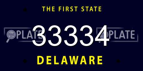 33334 Delaware License Plate