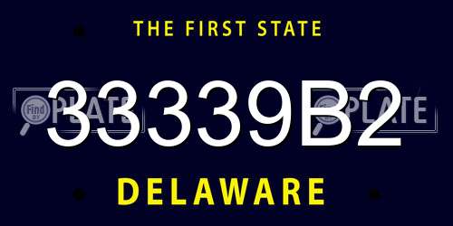 33339B2 Delaware License Plate