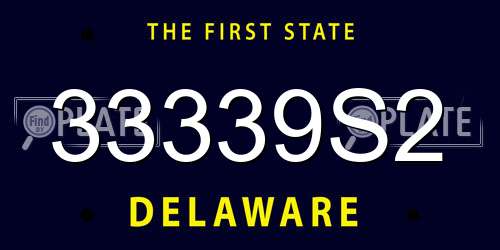33339S2 Delaware License Plate
