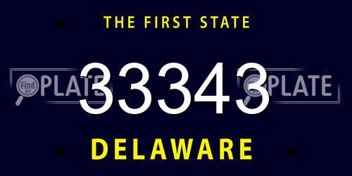 33343 Delaware License Plate