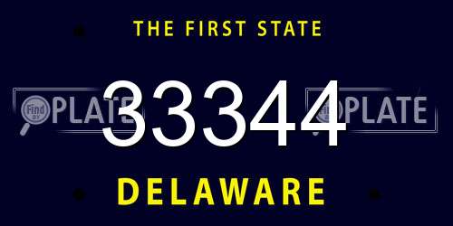 33344 Delaware License Plate