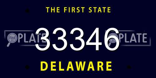 33346 Delaware License Plate