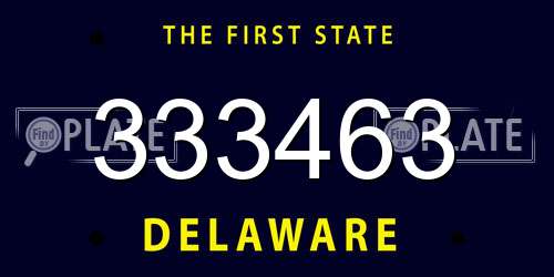 333463 Delaware License Plate