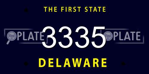 3335 Delaware License Plate