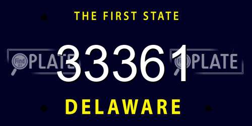 33361 Delaware License Plate