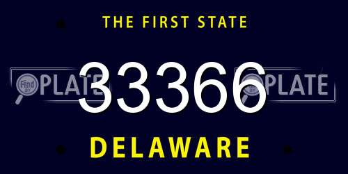 33366 Delaware License Plate
