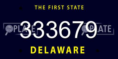 333679 Delaware License Plate