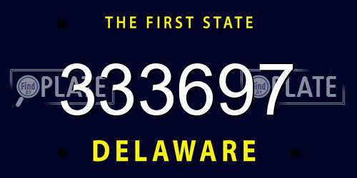 333697 Delaware License Plate