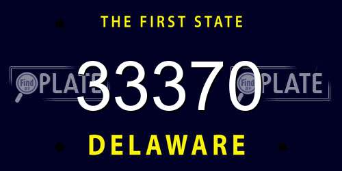 33370 Delaware License Plate