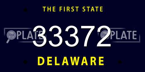 33372 Delaware License Plate