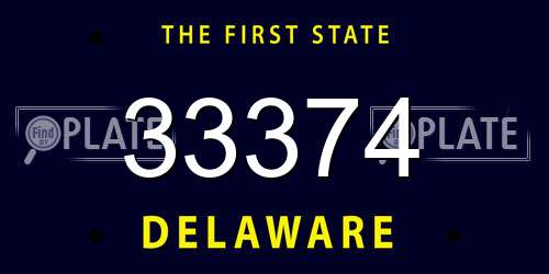 33374 Delaware License Plate